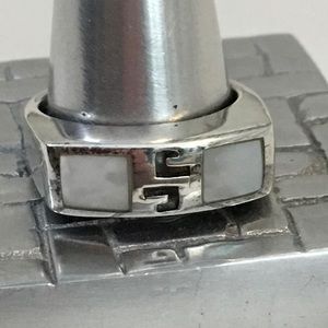 Mother of Pearl Abalone Vintage Sterling Silver Ring Sz 9